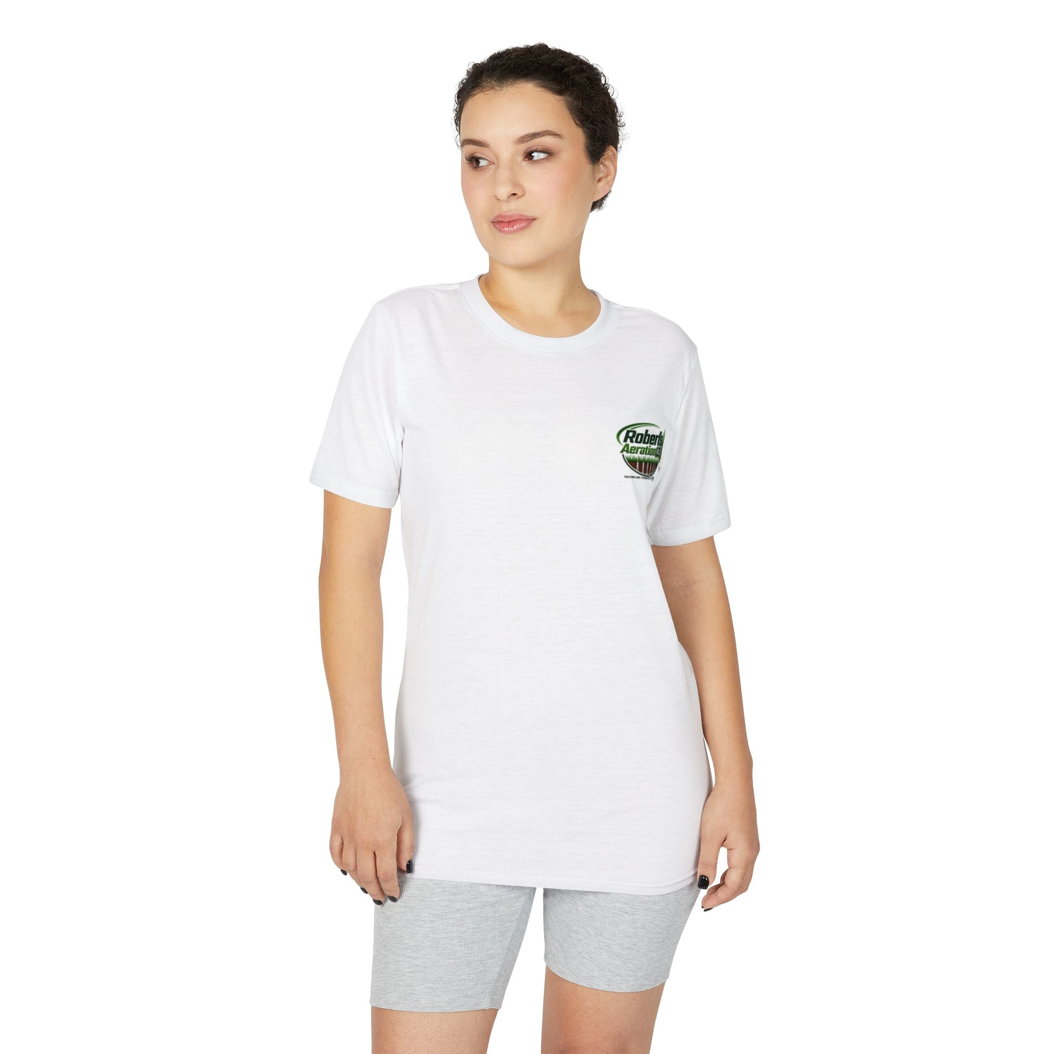Roberts Aeration Plus Performance T‑Shirt — Lawn Care Logo Tee