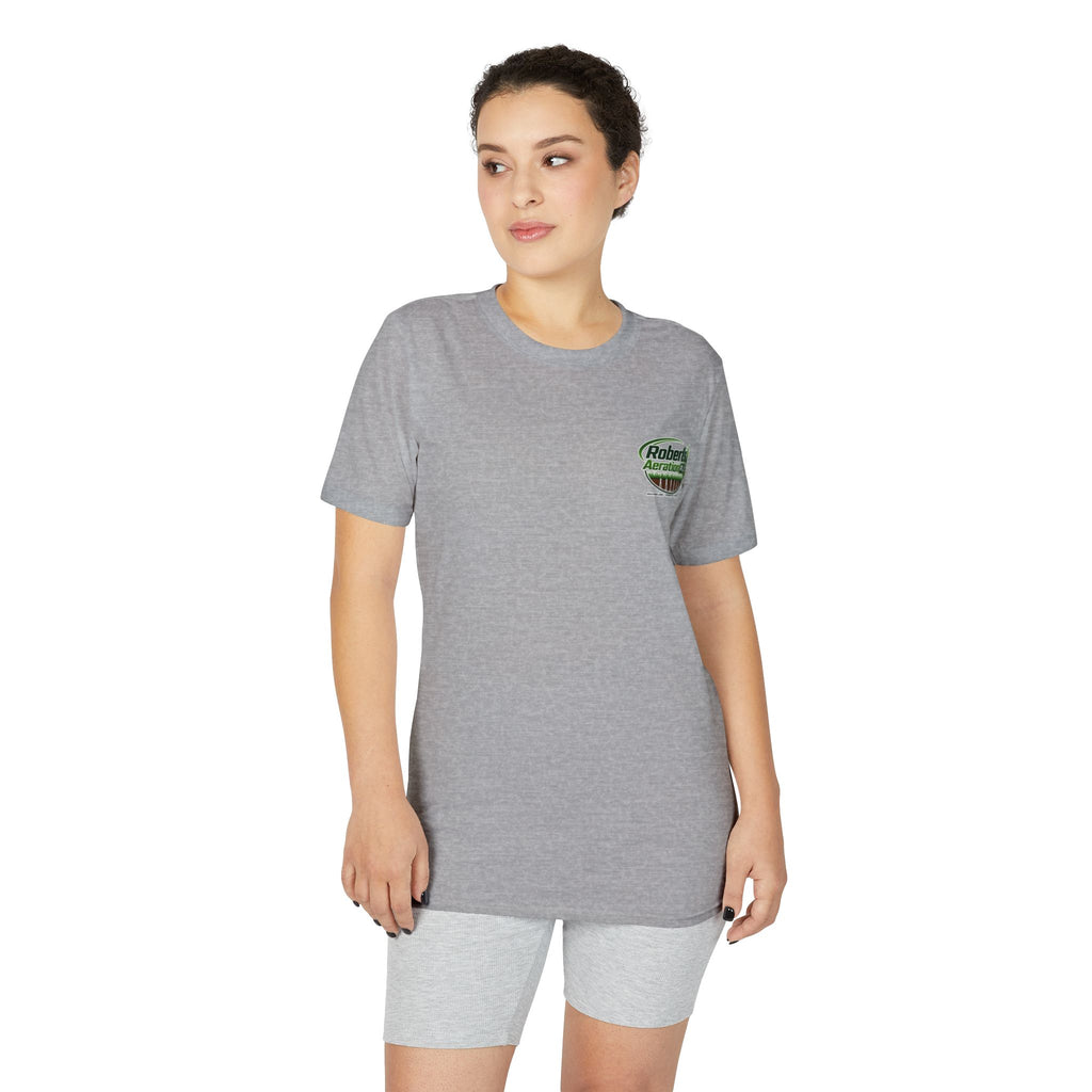 Roberts Aeration Plus Performance T‑Shirt — Lawn Care Logo Tee