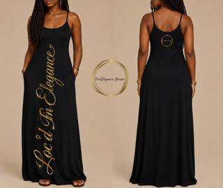 Loc'd in Elegance Sleeveless V-Neck Maxi Dress with Pockets